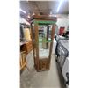 Image 1 : Octagonal Oak Curio Display Cabinet with Mirrored Back and Lower Storage 70 x 30 x 12"