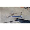Image 3 : Garden Tool Lot Including Leaf Rake, Cultivators, Hoe, Pitchfork, and More