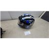 Image 1 : Kylin Snowmobile Helmet with Clear Visor, Black with Blue and White Flame Graphics XL