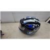 Image 2 : Kylin Snowmobile Helmet with Clear Visor, Black with Blue and White Flame Graphics XL