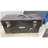 Image 10 : Metal Toolbox with Hand Tools, Nsil Pullers, Block Plane, Caulking Guns, Chizels, Snips, and More.