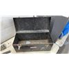 Image 2 : Metal Toolbox with Hand Tools, Nsil Pullers, Block Plane, Caulking Guns, Chizels, Snips, and More.