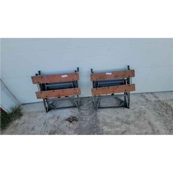 Two Black & Decker Workmate Portable Workbenches with Integrated Vises