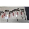Image 2 : Lot of F-Style Bar Clamps with Red Handles, Chalk Line, Wire, and More