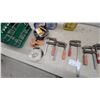 Image 3 : Lot of F-Style Bar Clamps with Red Handles, Chalk Line, Wire, and More