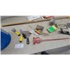 Image 4 : Drywall Tool Lot with Mud Pan, Putty Knives, Mixing Paddle, Pole Sander, and More