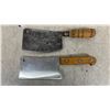 Image 2 : Lot of 2 Vintage Butcher Cleavers and Sharpeners Including Gerlach Stainless Cleaver