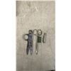 Image 6 : Vintage Leather Tools and Dovetail Box Lot: Leather Lace, Holder, Mallet, Knife, and More