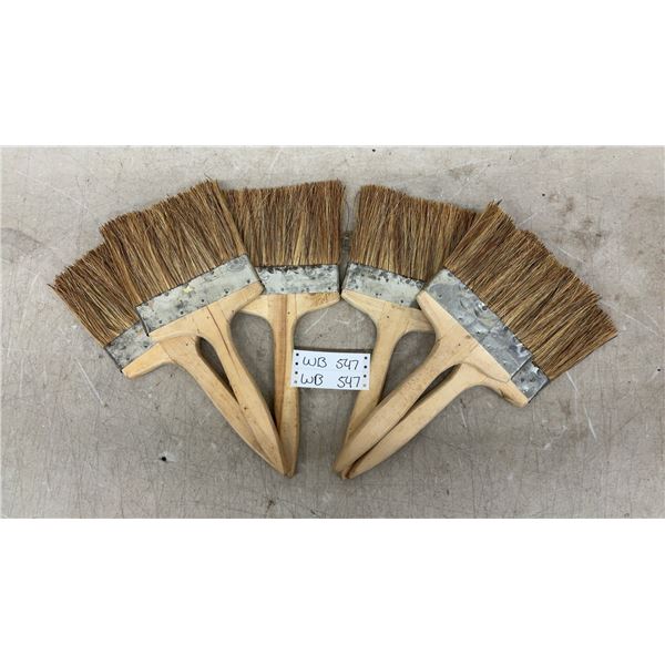 Six 1930s-50s New Old Stock Paint Bristle Brushes from Closed Hardware Store