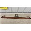 Image 2 : Antique Wooden and Cast Iron Tree Yoke for Horse Wagon or Carriage, Marked 1651 MM, 45" Long
