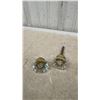 Image 2 : Antique Glass Crystal Door Knobs, Plates, and Mortise Locks, Set of Three with Box