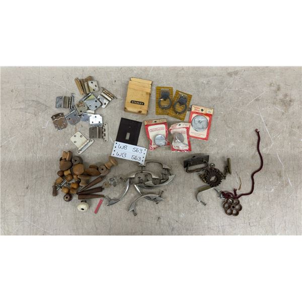 Vintage Cabinet Hardware NOS: Glass Knobs, Amerock Chrome Handles, Stepped Hinges, and Tecomaster
