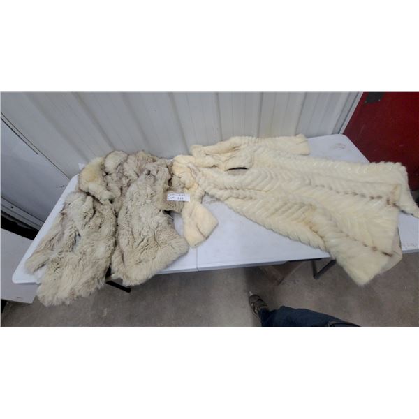 Two Fur Coats Including Chevron Pattern Mink Stole and Fox Fur Jacket the Brand I Believe