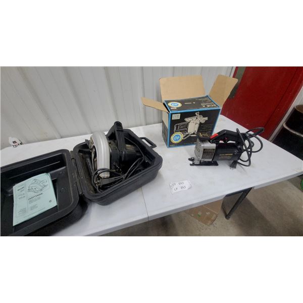Sears Craftsman 7-1/4" Circular Saw and Craftsman Variable Speed Sabre Saw with Cases