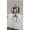 Image 1 : Elvis Presley Touch Lamp with Paneled Glass Shade and Chrome Base