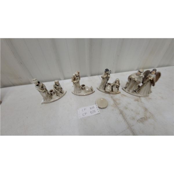 Collection of Ceramic Nativity Scene Figurines, Five Pieces