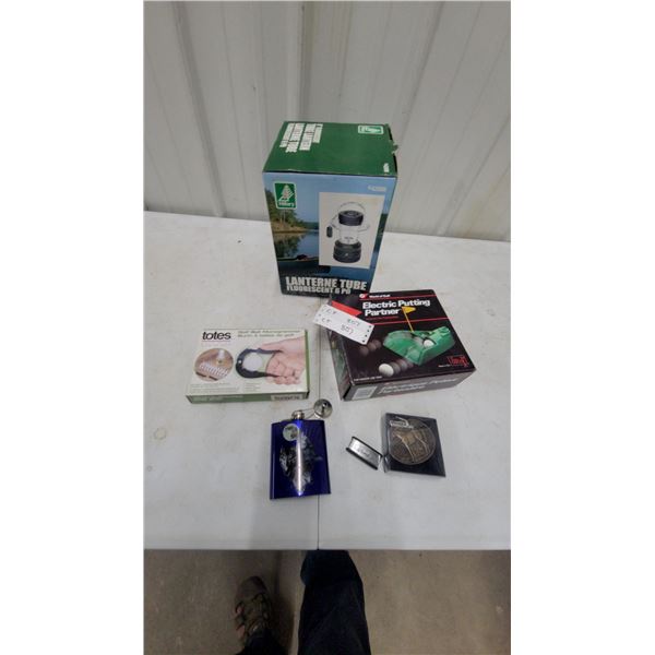 Hillary Fluorescent Tube Lantern, Electric Putting Partner, Golf Ball Monogrammer, and More