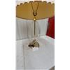 Image 4 : Pair of Mid-Century Modern Brass and Lucite Table Lamps with Pleated Shades