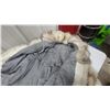 Image 4 : Silver Fox Fur Stole with Grey Satin Lining
