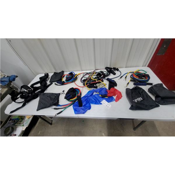 SPRI Resistance Tube Band Sets with Handles, Ankle Straps, Door Anchors, and Agility Harness