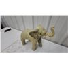 Image 2 : Decorative Elephant Figurine with Raised Trunk, Composite Material 12" Tall
