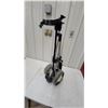 Image 1 : Folding Two-Wheel Golf Bag Push Cart with Aluminum Frame and Securing Strap
