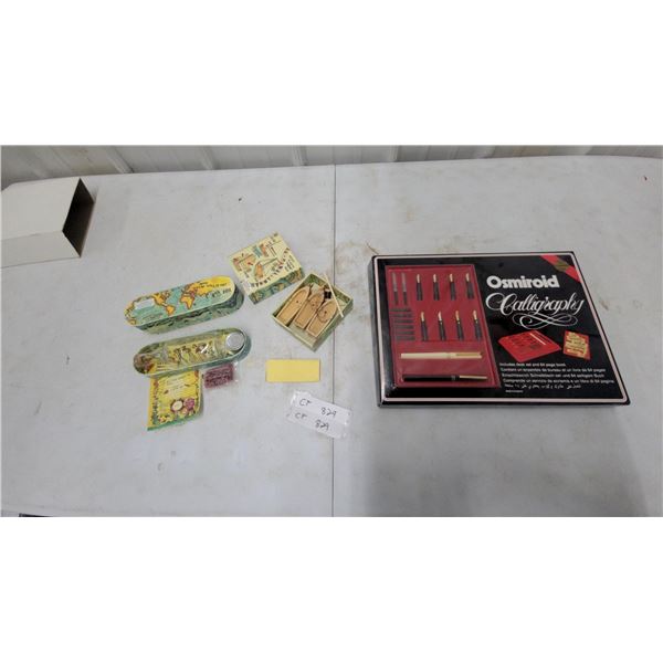 Osmiroid Calligraphy Set with Nibs and Desk and More