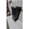 Image 2 : Black Rolling Salon Trolley Cart with Louvered Doors and Caster Wheels No Key