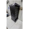 Image 4 : Black Rolling Salon Trolley Cart with Louvered Doors and Caster Wheels No Key