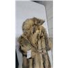 Image 2 : Full-Length Hooded Coyote Fur Coat with Tie Belt