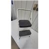 Image 2 : Cosco Two-Step Folding Steel Step Stool with White Frame and Black Textured Steps