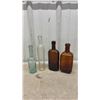Image 10 : Vintage Pepsi, Coca-Cola, Diet Coke, and A&W Root Beer Glass Bottles with Antique Medicinal Bottles