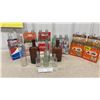 Image 1 : Vintage Pepsi, Coca-Cola, Diet Coke, and A&W Root Beer Glass Bottles with Antique Medicinal Bottles