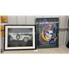 Image 1 : Framed 1907 Rolls-Royce "Ghost" Print by Hamilton and 1990 New Orleans Mardi Gras Poster ( Broken