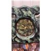 Image 5 : Framed Chinese Silk Embroidery with Festival Scene and Wolf Photo Clock Frame- Largest 27 x 14.5"