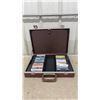 Image 1 : Vintage Brown Vinyl Cassette Tape Carrying Case with Assorted Gospel and Country Tapes