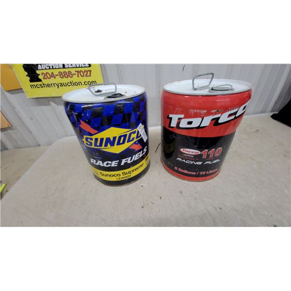 Sunoco Race Fuels Supreme Leaded and Torco 110 Racing Fuel 5-Gallon Cans 2x