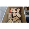 Image 3 : Wooden Box-Style Rodent Traps with Metal Snap Mechanisms and Orange Flags