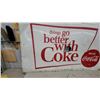 Image 5 : Vintage 1960s "Things Go Better with Coke" Coca-Cola Tin Advertising Sign Has a Hole Sign Size 35 x