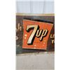 Image 3 : Vintage 7 Up "Fresh Up" Metal Advertising Sign, Circa 1967-1970 35 x 59" Weathered