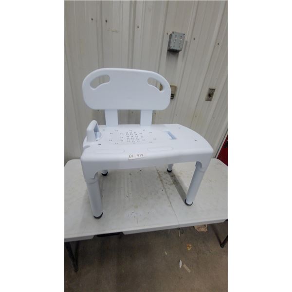 Drive Medical Plastic Shower Chair with Back and Detachable Arm