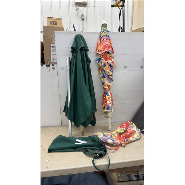 2 Patio / Beach Umbrellas with Carrying Bags