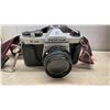Image 2 : Asahi Pentax K1000 SLR Camera with 50mm Lens, Nikon Lite Touch Zoom 70ws, Flash, and More