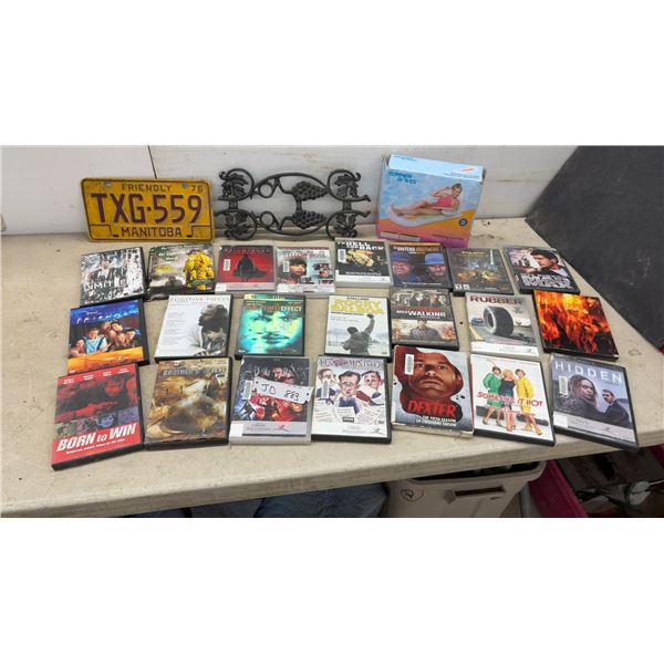 Summer Waves Relaxing Lounge Pool Float, DVDs, Manitoba License Plate, and More