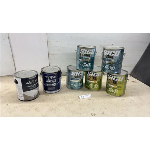 Valspar Concrete Bonding Primer, Stainblocking Bonding Primer, Sico Wood Stain, Pacific Redwood