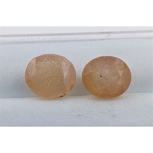8.45 Ct Certified Kashmir Yellow Sapphire Gemstone Pair ($8,400 Appraisal)