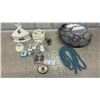 Image 1 : Iridescent Mother-Of-Pearl Style Decorative Bowl, Angel Figurines, Ornaments, and More