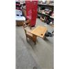 Image 1 : Vintage Oak Single-Student School Desk with Attached Chair and Inkwell Hole