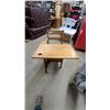 Image 2 : Vintage Oak Single-Student School Desk with Attached Chair and Inkwell Hole