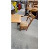 Image 3 : Vintage Oak Single-Student School Desk with Attached Chair and Inkwell Hole